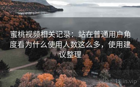 蜜桃视频相关记录：站在普通用户角度看为什么使用人数这么多，使用建议整理